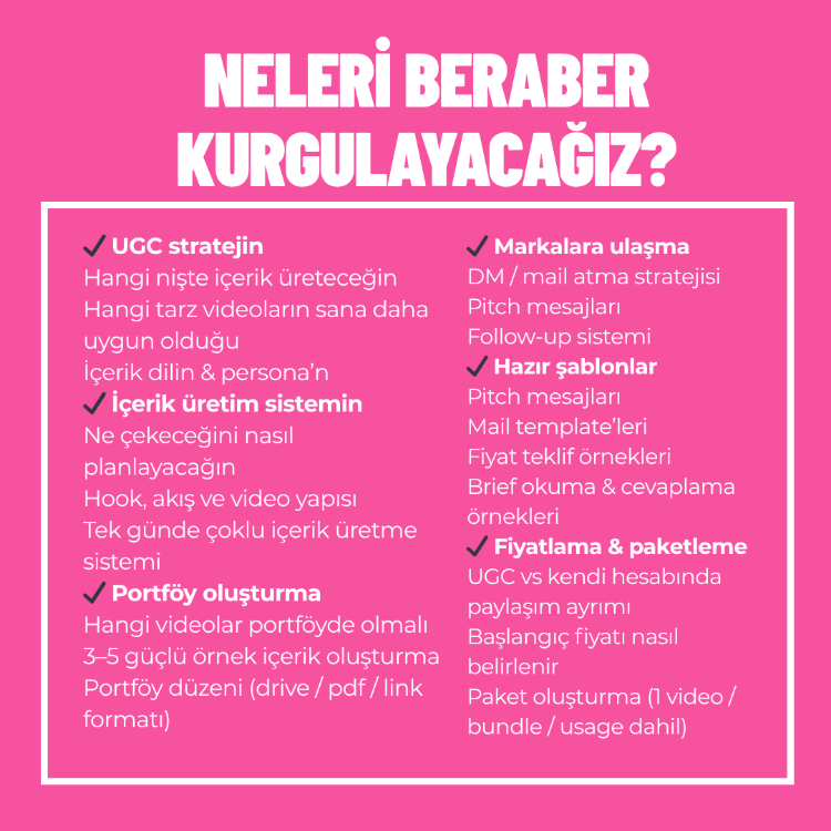 ✨ 1-1 UGC Koçluk Programı