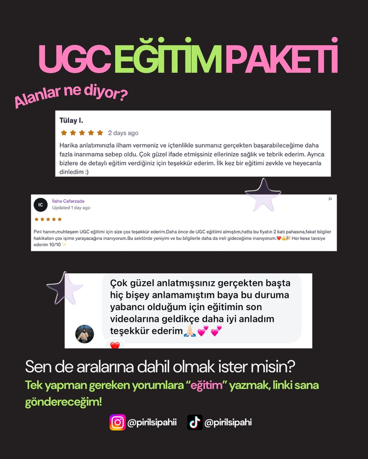 UGC EĞİTİM PAKETİ (VİDEOLU EĞİTİM + YOL HARİTASI)