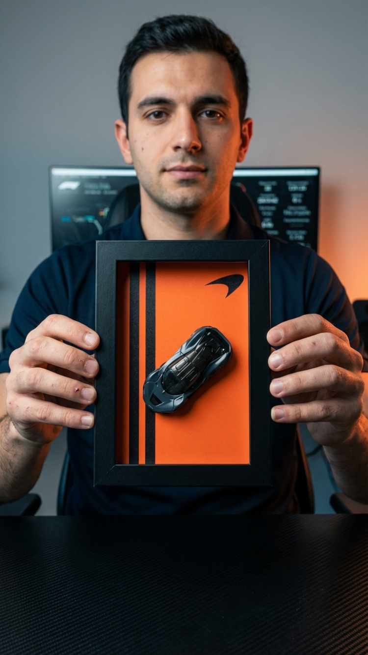McLaren W1 Temalı Ahşap Çerçeve Dekor – Masa & Ofis Aksesuarı