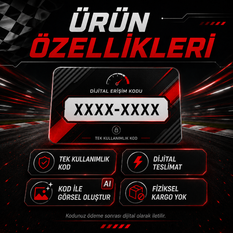 Yarış Temalı AI Görsel Oluşturma Kodu – 3 / 5 / 10 Görsel Hakkı