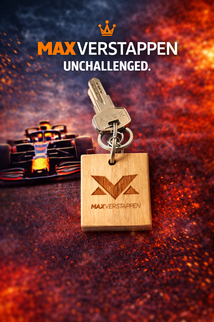 Max Verstappen Temalı Ahşap Anahtarlık