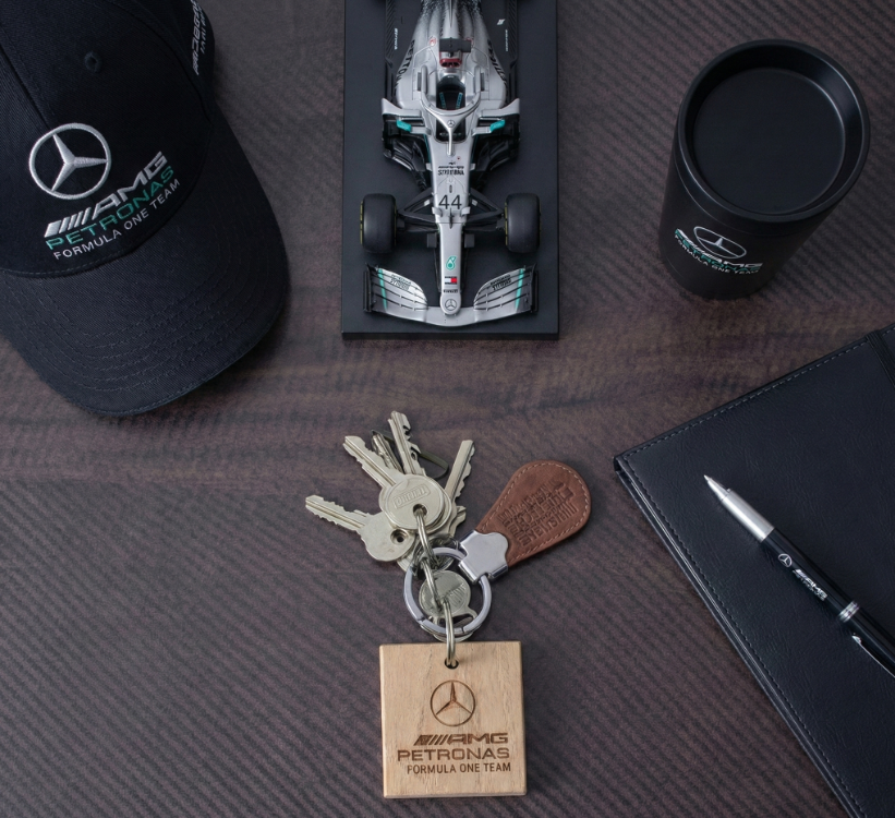 Mercedes Logolu Ahşap Anahtarlık