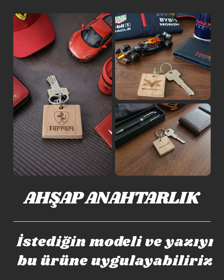 Kişiye Özel Ahşap Anahtarlık | İsim – Logo – Takım – Marka Tasarımı