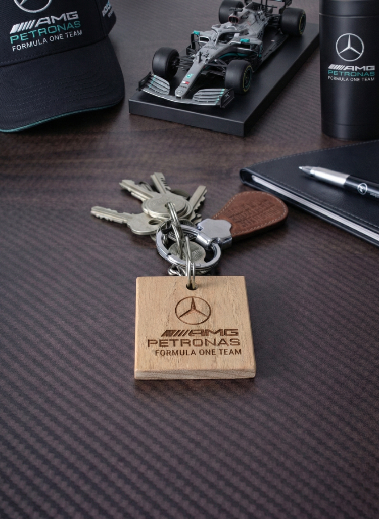 Mercedes Logolu Ahşap Anahtarlık