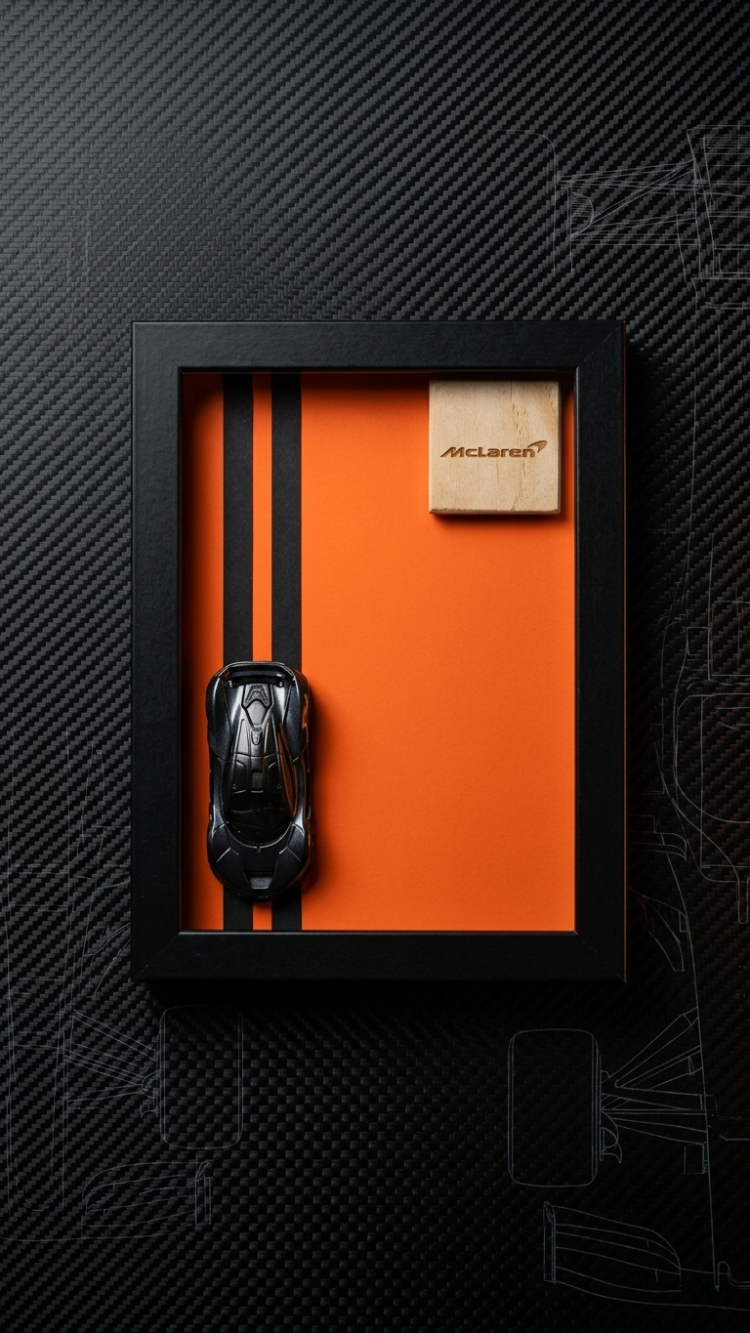 McLaren W1 Temalı Ahşap Çerçeve Dekor – Masa & Ofis Aksesuarı