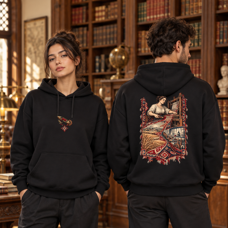 Dokuyan Kadın | Anadolu Motifli Baskılı Hoodie – 29 Ekim Özel Koleksiyon