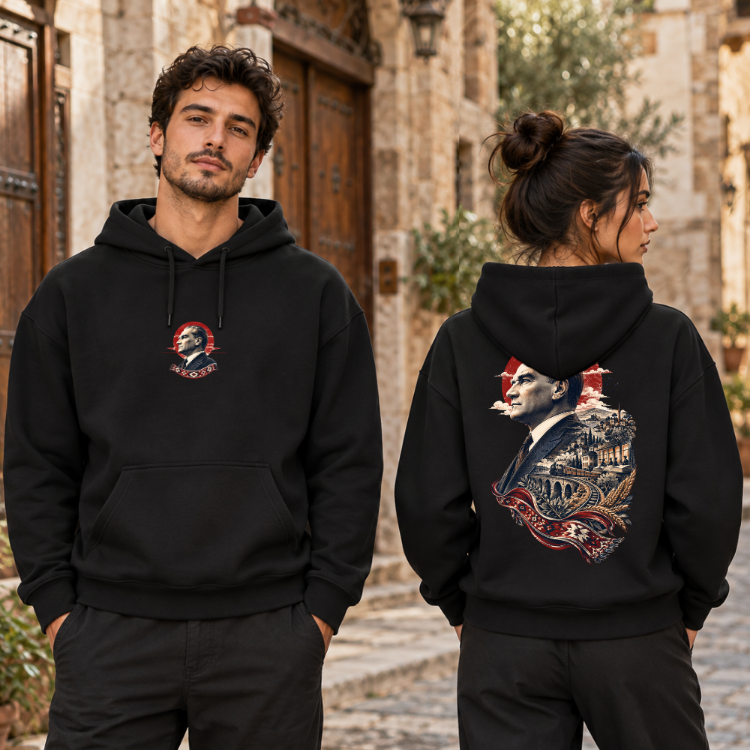 Ufku Çizen Adam | Atatürk Baskılı Hoodie – 29 Ekim Özel Koleksiyon