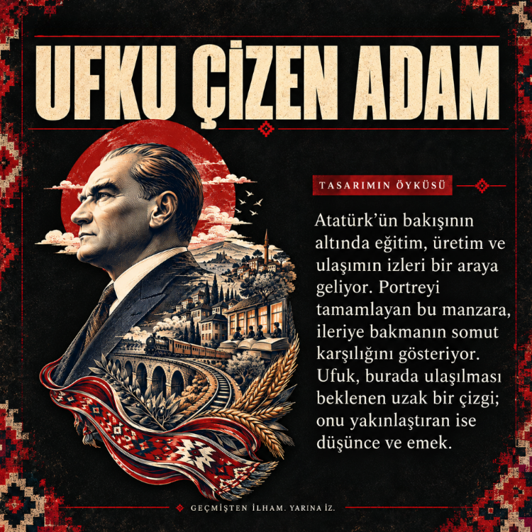 Ufku Çizen Adam | Atatürk Baskılı Regular Tişört – 29 Ekim Özel Koleksiyon