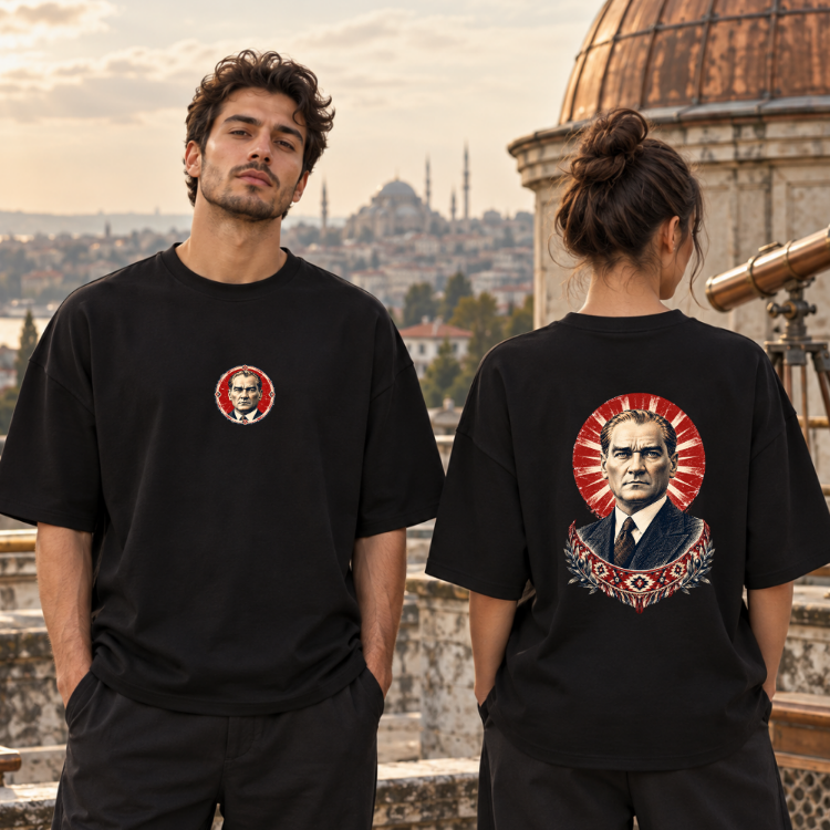 Kararlı Bir Bakış | Atatürk Baskılı Oversize Tişört – 29 Ekim Koleksiyonu