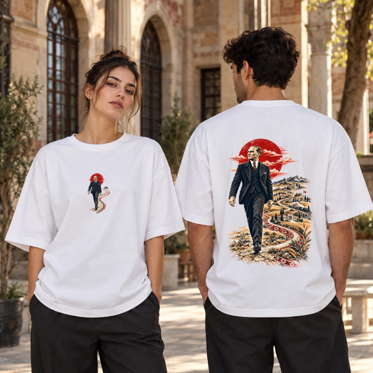 Yolu Açan | Atatürk Baskılı Oversize Tişört – 29 Ekim Özel Koleksiyon