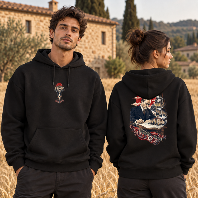 Bir Fikirle Başlar | Atatürk Baskılı Hoodie – 29 Ekim Özel Koleksiyon