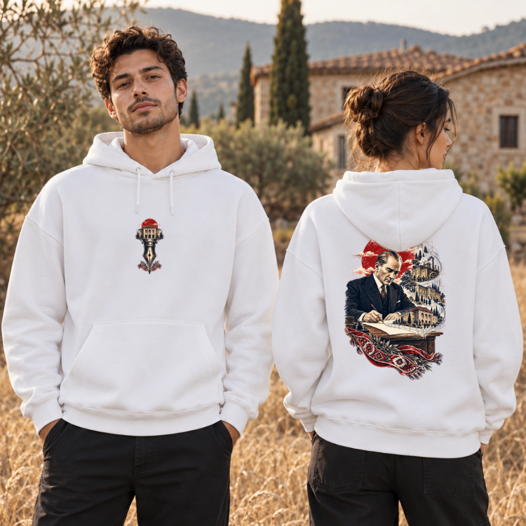 Bir Fikirle Başlar | Atatürk Baskılı Hoodie – 29 Ekim Özel Koleksiyon