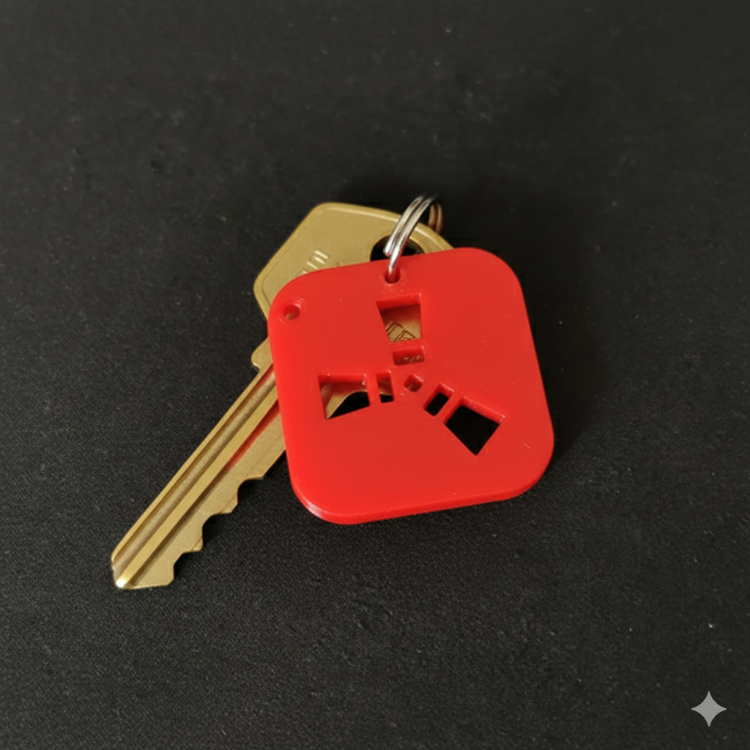 Rust Logo Anahtarlık Kavisli