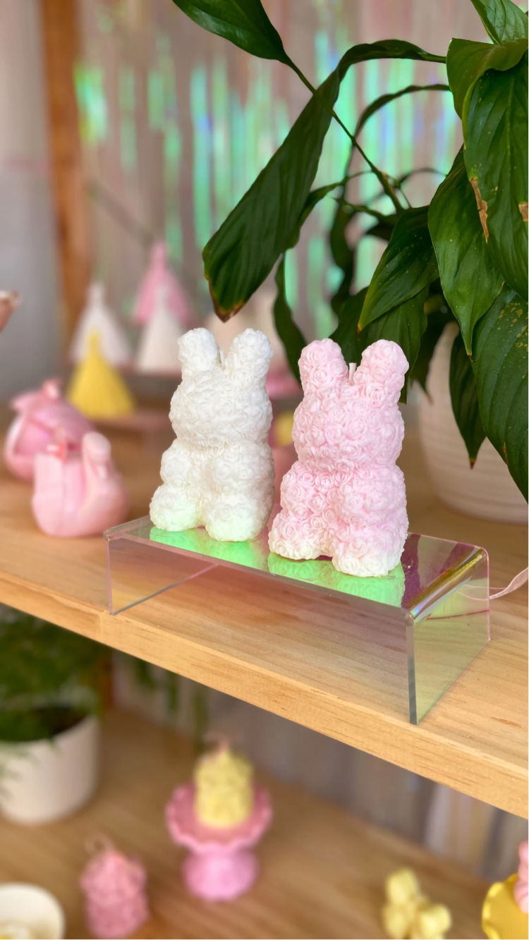 Pembe Güllü Tavşan Mum
