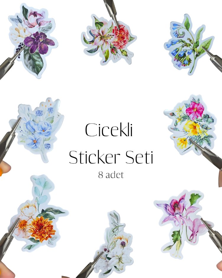Çiçekli Sticker Seti 