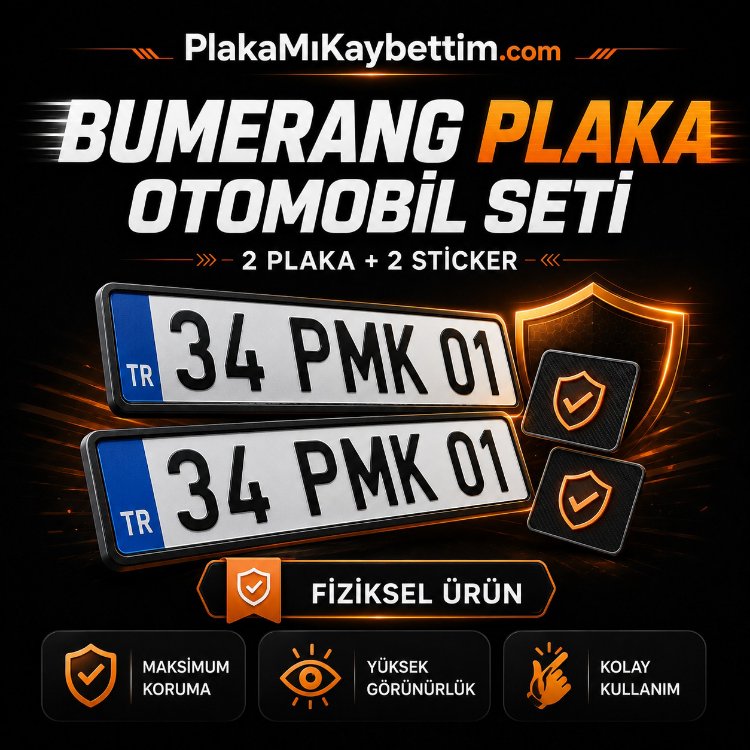 Plakamikaybettim.com | Bumerang Plaka Otomobil 2 Plaka 2 Sticker Profesyonel Koruma Sistemi