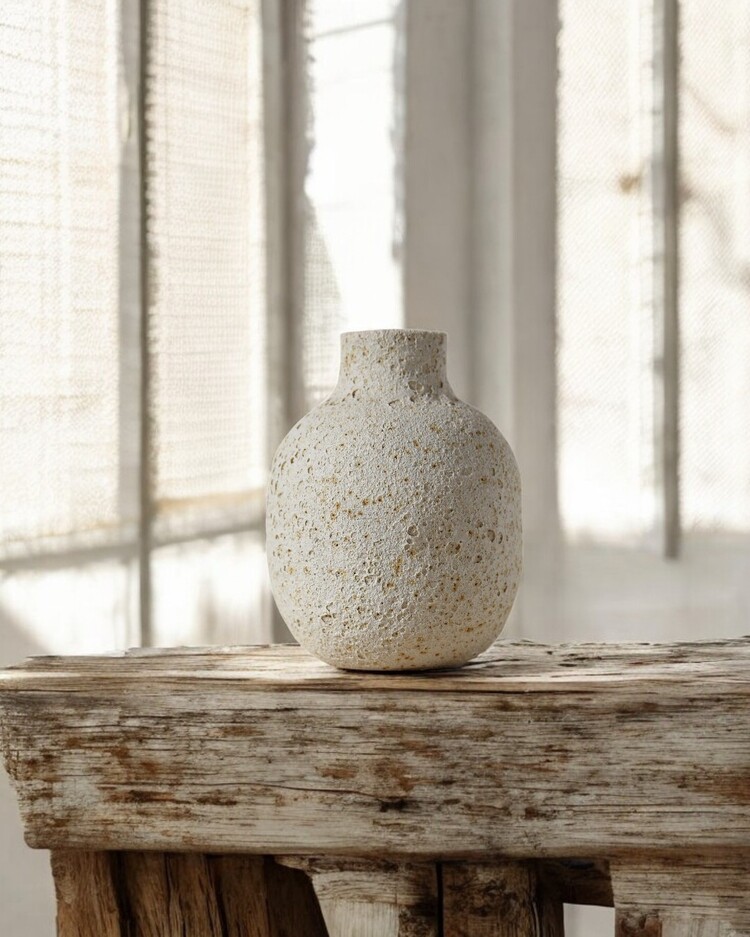 El Yapımı Stoneware Seramik Vazo