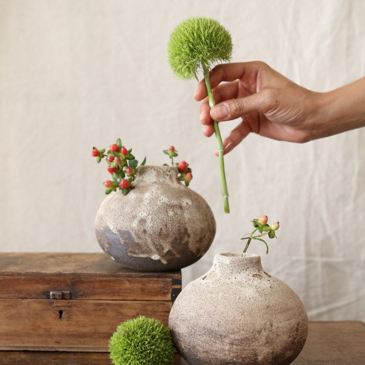 El Yapımı Stoneware Seramik Vazo