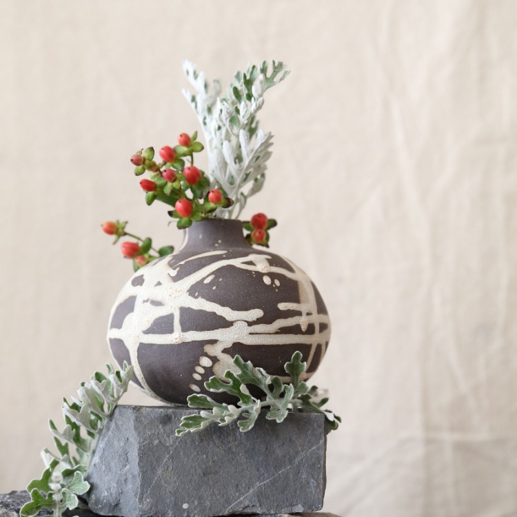 El Yapımı Stoneware Seramik Vazo