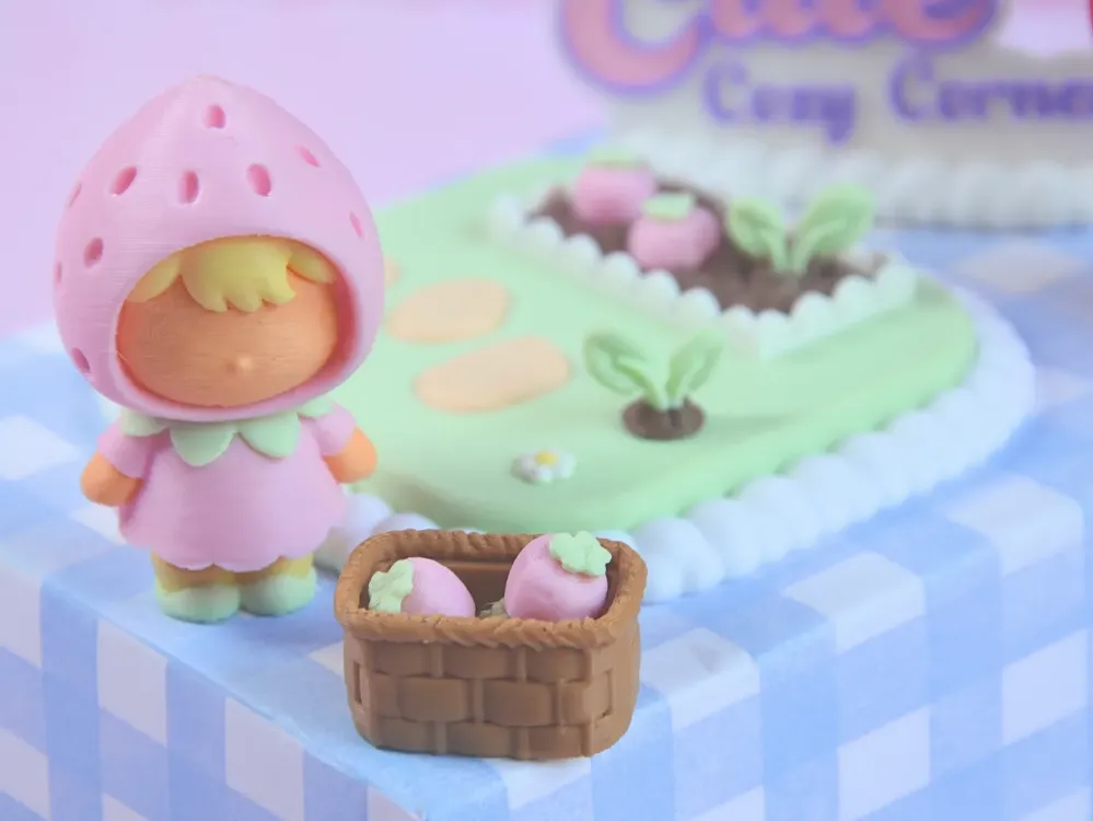 Mini Cute Serisi Çilek Bahçesi Diorama