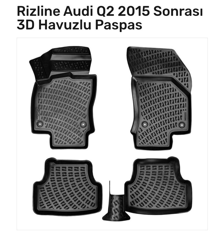 Audi Q2 2015 sonrası 3D Havuzlu Paspas