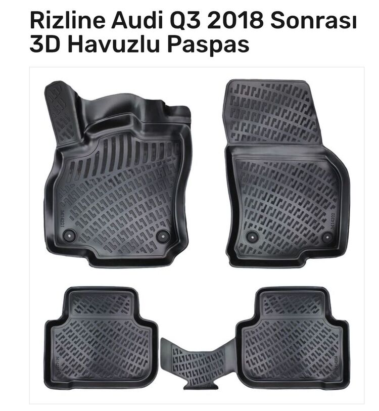 Audi Q3 2018 Sonrası 3D Havuzlu Paspas