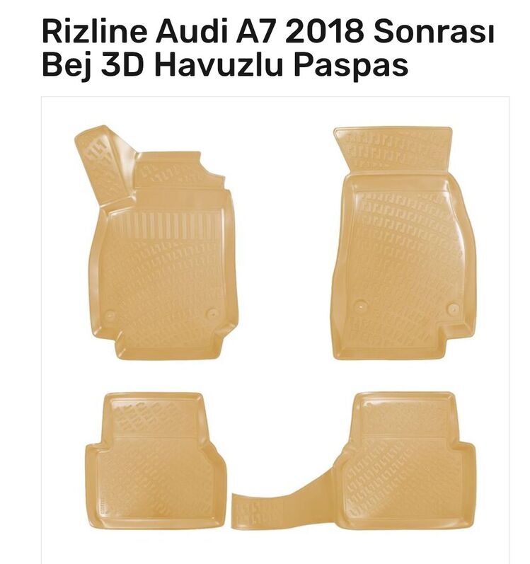 Audi A7 2018 sonrası 3D Havuzlu Paspas