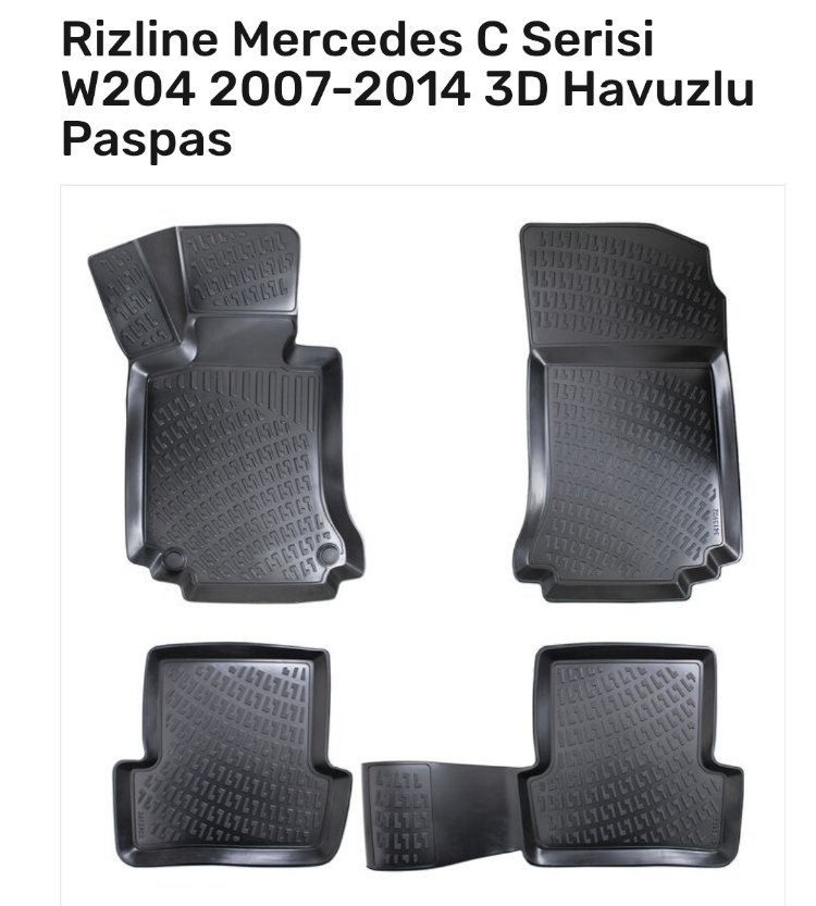 Rizline Mercedes C Serisi W204 2007-2014 3D Havuzlu Paspas