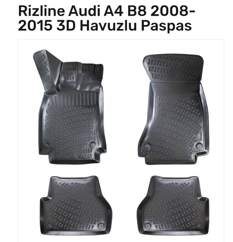 Audi A4 2008-2015 3D Havuzlu Paspas