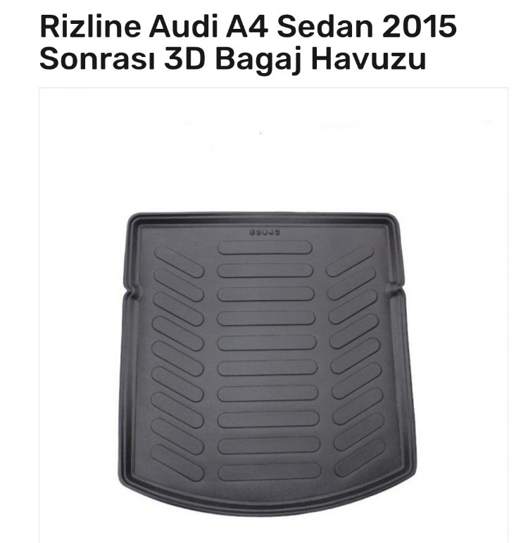 Audi A4 Sedan 2016 Sonrası 3D Bagaj Havuzu
