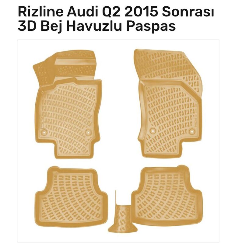 Audi Q2 2015 sonrası 3D Havuzlu Paspas