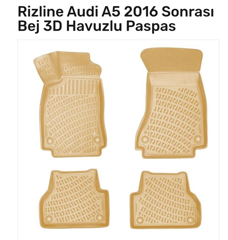 Audi A5 2016 Sonrası 3D Havuzlu Paspas