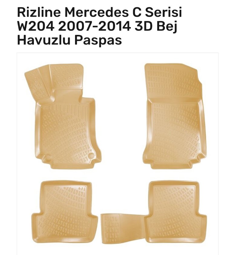 Rizline Mercedes C Serisi W204 2007-2014 3D Havuzlu Paspas