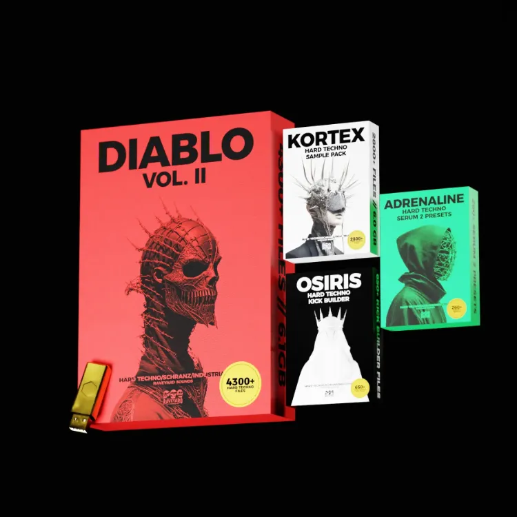 Raveyard Sounds - Diablo Vol.2 - Hard Techno Essentials Bundle (MiDi, WAV, Ableton, Serum 2)