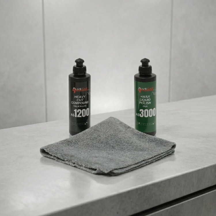 Pluscar Mini Shine Set - 250ml Pasta Cila Takımı + Mikrofiber Bez Hediyeli