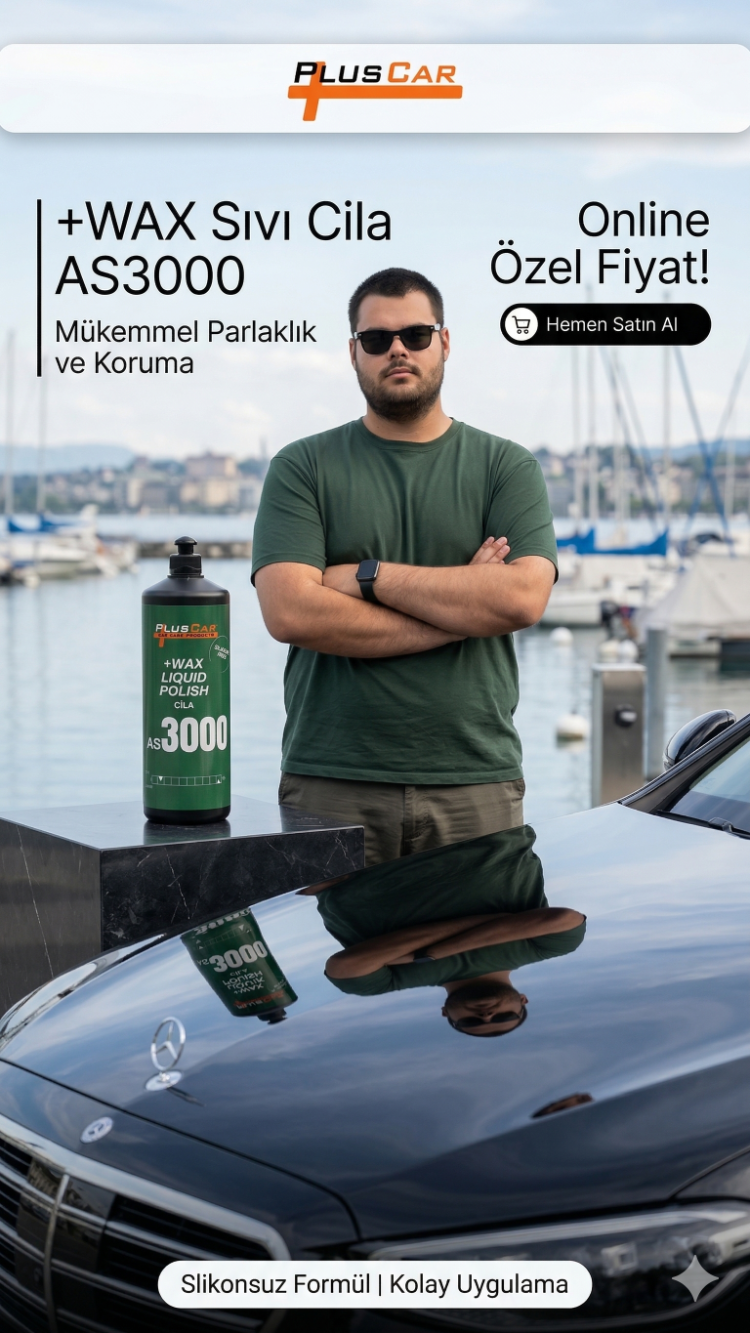 PlusCar AS3000 +Wax Liquid Polish - Sıvı Cila ve Boya Koruma (1000 ml)