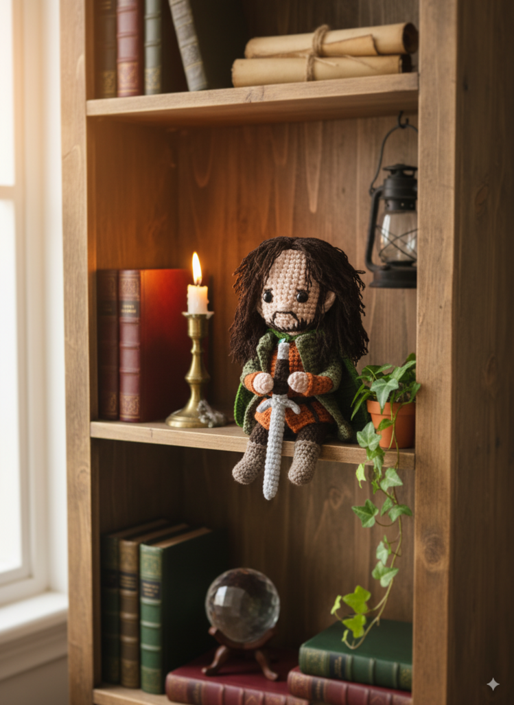 Aragorn Mini Amigurumi Dekor - Yüzüklerin Efendisi Mini Seri