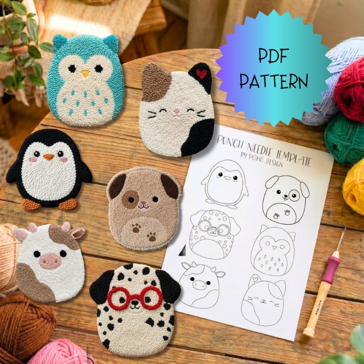 Squishy Hayvanlar Şablonu ( 6 adet)