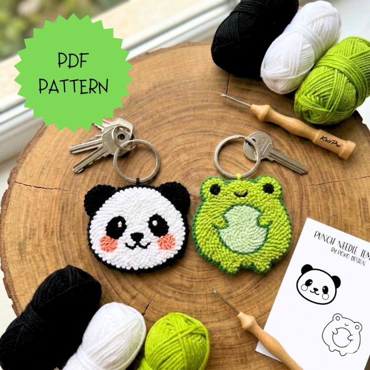 Panda Kurbağa Anahtarlık Şablonu