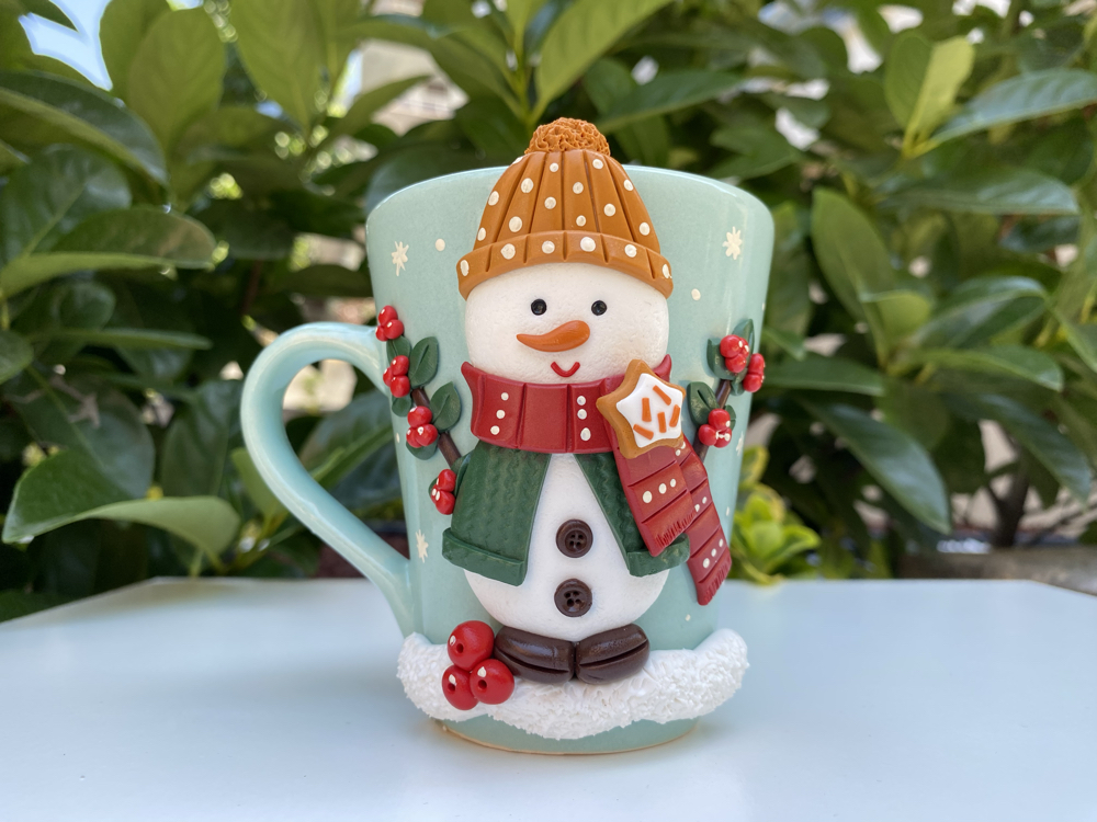 Snowman su yeşili mug