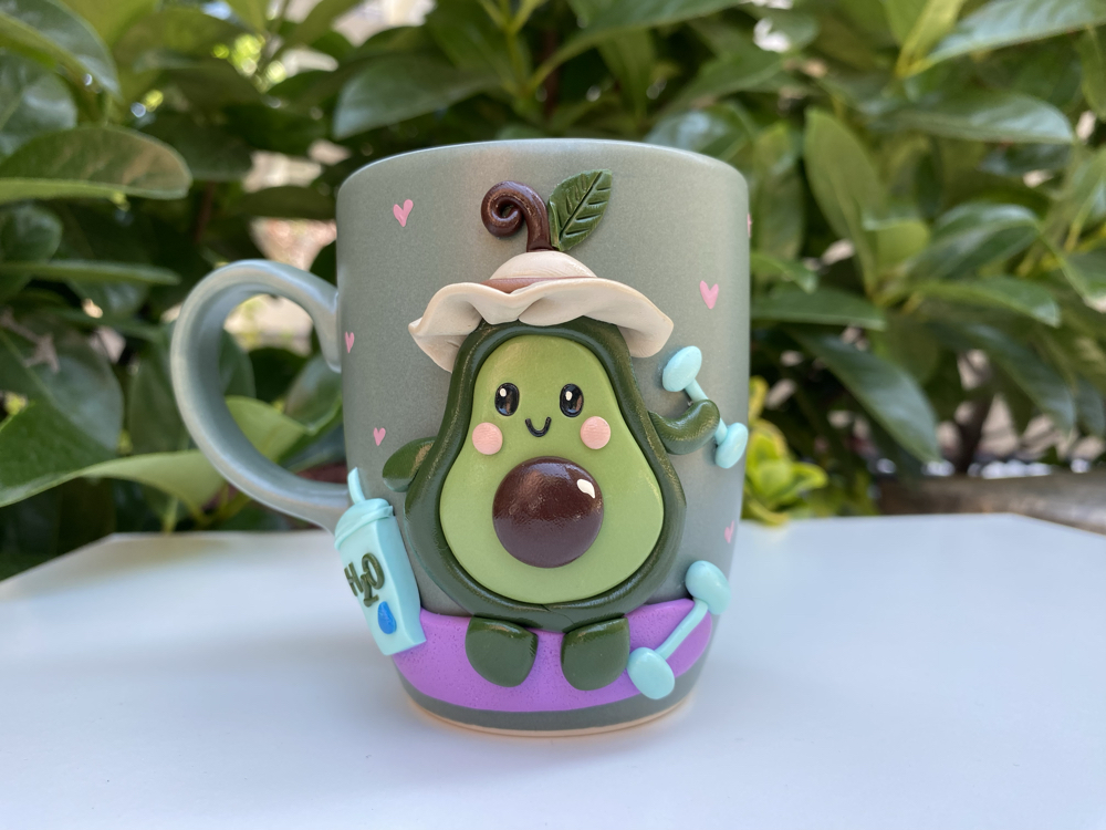 Healty avocado mat yeşil mug