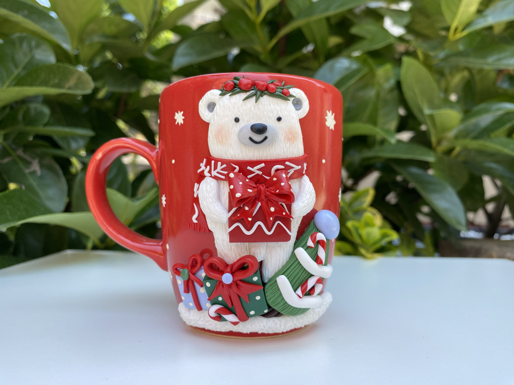 Christmas bear kırmızı mug