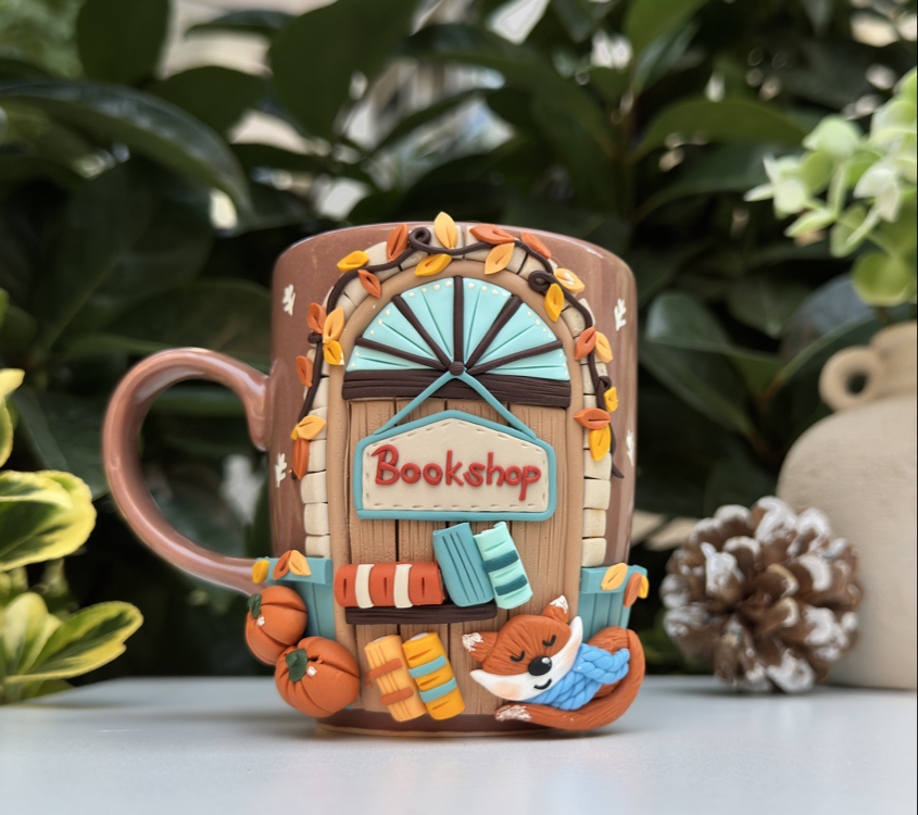 Fall bookshop kahverengi mug