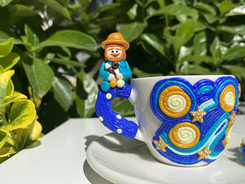 Starry night porselen türk kahvesi fincanı