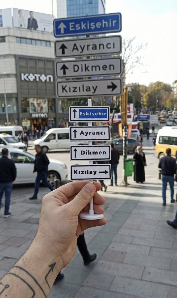 MİNYATÜR ANKARA KIZILAY TABELASI