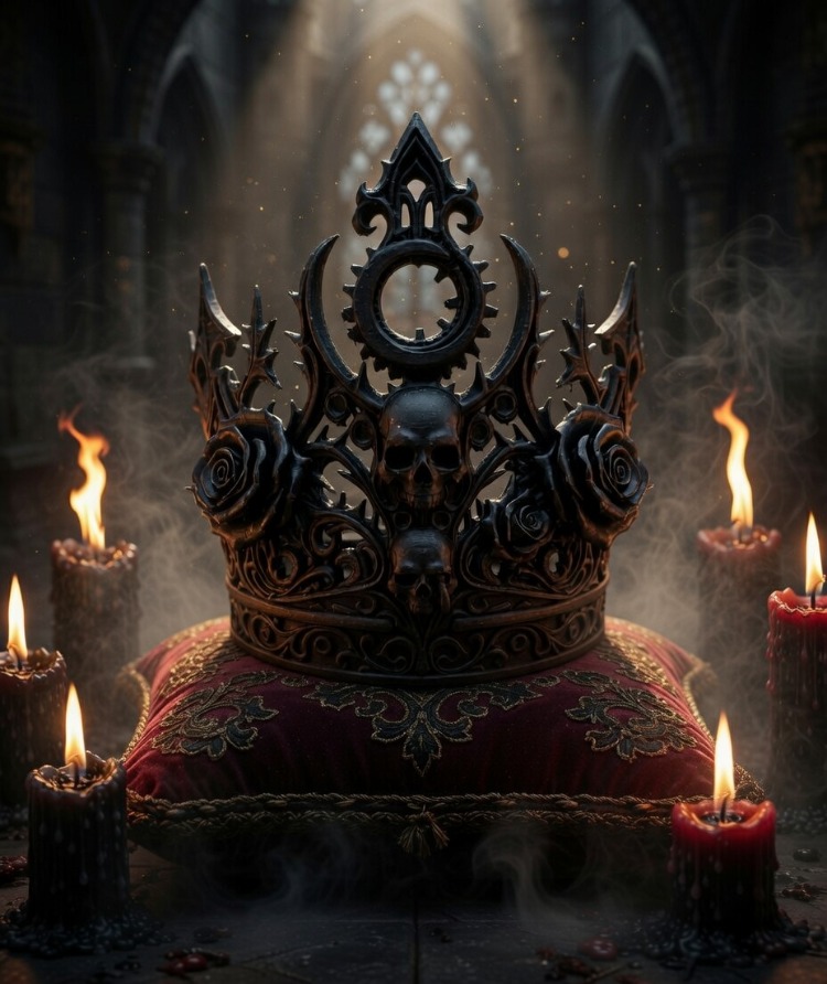 Kurukafalı Gotik Taç – Dark & Karizmatik Kostüm Aksesuarı