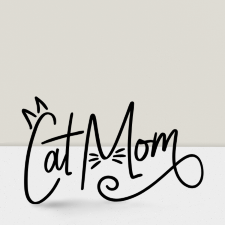 Cat Mom El Yazısı Sticker