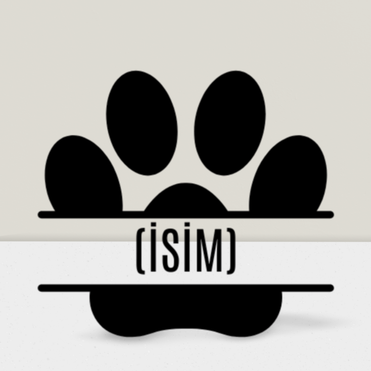 Pet Name Paw Özelleştirilebilir Sticker