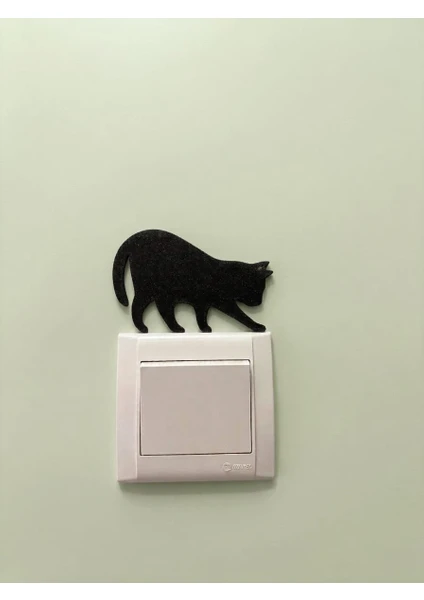 3'lü Kedi Temalı Elektrik Anahtarı Dekor Seti | 3D Duvar Anahtarı Süsü | Kendinden Yapışkanl
