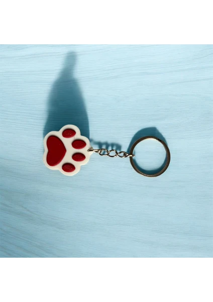 3D Baskı Kedi Patisi Anahtarlık – Sevimli Pati Tasarımlı Dekoratif Anahtarlık